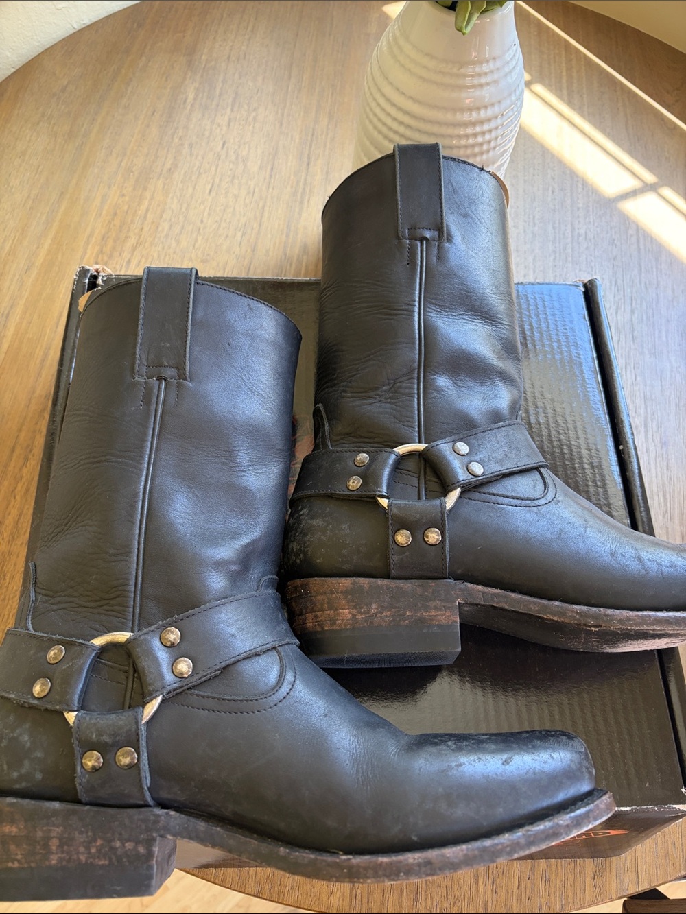 Freebird Copperhead Black Distressed Biker Boots 10 Run Large like 11 or 10.5 - Picture 7 of 10